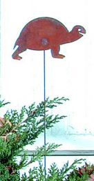 Turtle - Rusted Garden Stake