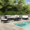 9 Piece Garden Lounge Set with Cushions Poly Rattan Black