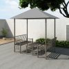 Garden Pavilion with Table and Benches 98.4"x59.1"x94.5" Anthracite