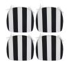 4 PCS Set Outdoor Chair Cushions Seat Cushions with Straps; Patio Chair Pads(Black / White Color)