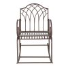 Artisasset Brown Paint Rhombus Shape Outdoor Park Leisure Iron Rocking Chair RT