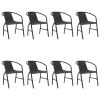 Garden Chairs 8 pcs Plastic Rattan and Steel 242.5 lb