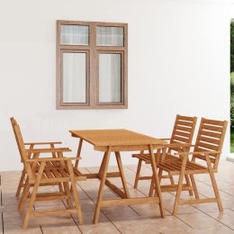 5 Piece Patio Dining Set Solid Acacia Wood