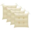 Garden Chairs with Cream White Cushions 3 pcs Solid Teak Wood