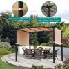10' x 8' Pergola Gazebo with Retractable Canopy, Metal Frame, Sunshade & Waterproof, Frame Grape Trellis for Garden, Porch, Beach, Yard