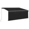 Manual Retractable Awning with Blind 118.1"x98.4" Anthracite