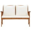 Garden Bench with Cushions 46.9" Solid Acacia Wood