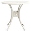 Garden Table White 30.7"x30.7"x28.3" Cast Aluminum