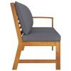 Garden Bench 45.1" with Dark Gray Cushion Solid Acacia Wood