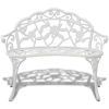 Garden Bench 39.4' Cast Aluminium White