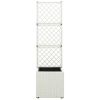 Trellis Raised Bed with 1 Pot 11.8"x11.8"x42.1" Poly Rattan White