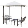 Garden Pavilion with Table and Benches 8.2'x4.9'x7.9'