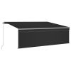 Manual Retractable Awning with Blind 157.5"x118.1" Anthracite