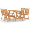 5 Piece Patio Dining Set Solid Acacia Wood