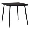 5 Piece Garden Dining Set Cotton Rope and Steel Black