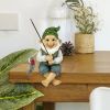 Fishing Gnome Statue Sitter Garden Naughty Ornaments Funny Lawn Gnome Figurine