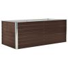 Raised Garden Bed 63"x31.5"x17.7" Galvanized Steel Brown