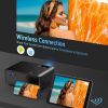 DBPOWER WiFi Mini Projector, 8000L HD Video Projector with Carrying Case & Zoom, 1080P support, RD-821, black