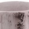 Faux Birch Cement Framed Cylinder Planter; Low; White; DunaWest