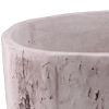 Faux Birch Cement Framed Cylinder Planter; Low; White; DunaWest