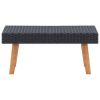 Garden Coffee Table Poly Rattan Black