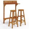 3 Piece Balcony Bar Set Solid Wood Acacia