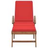 Sun Loungers with Cushions 2 pcs Solid Teak Wood Red