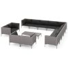 14 Piece Patio Lounge Set with Cushions Poly Rattan Dark Gray