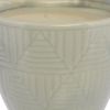 Round Embossed Ceramic Cachepot; Large; Ice Blue; DunaWest