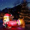5FT Christmas Inflatable Decorations Dachshund Dog;  LED Lights;  Blow Up Yard DÃ©cor;  5 Feet Long;  Brown