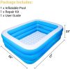Inflatable Swimming Pool Full-Sized Above Ground Kid Family Outdoor Lounge Pool,77" x 55" x 23"