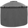 Gazebo with Curtains Round 137.8"x106.3" Anthracite (US only)
