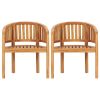 Banana Chairs 2 pcs Solid Teak Wood
