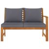 Garden Bench 45.1" with Dark Gray Cushion Solid Acacia Wood