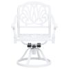Swivel Garden Chairs 2 pcs Cast Aluminum White