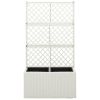 Trellis Raised Bed with 2 Pots 22.8"x11.8"x42.1" Poly Rattan White