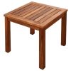 Sun Lounger with Table Solid Acacia Wood and Textilene