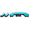 13 Piece Garden Lounge Set with Cushions Poly Rattan Blue
