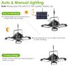 Solar Pendant Lights IP65 Waterproof Shed Light 120Â° Adjustable Garage Light with 3 Timing Modes 4 Brightness Levels
