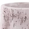 Faux Birch Cement Framed Cylinder Planter; Medium; White; DunaWest