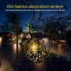 Solar Lantern Outdoor Hanging Lights Metal LED Decorative Garden Lights Waterproof Light For Patio, Yard