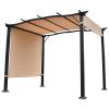 10' x 8' Pergola Gazebo with Retractable Canopy, Metal Frame, Sunshade & Waterproof, Frame Grape Trellis for Garden, Porch, Beach, Yard