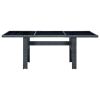 Garden Table Dark Gray Poly Rattan and Tempered Glass