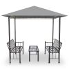 Garden Pavilion with Table and Benches 98.4"x59.1"x94.5" Anthracite