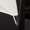 9 Piece Garden Lounge Set with Canopies Poly Rattan Black
