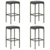 5 Piece Garden Bar Set with Cushions Gray
