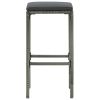5 Piece Garden Bar Set with Cushions Gray