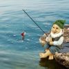 Fishing Gnome Statue Sitter Garden Naughty Ornaments Funny Lawn Gnome Figurine