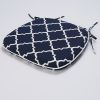 4 PCS Set Outdoor Chair Cushions Seat Cushions with Straps; Patio Chair Pads(Navy Blue Color)