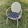 4 PCS Set Outdoor Chair Cushions Seat Cushions with Straps; Patio Chair Pads(Navy Blue Color)